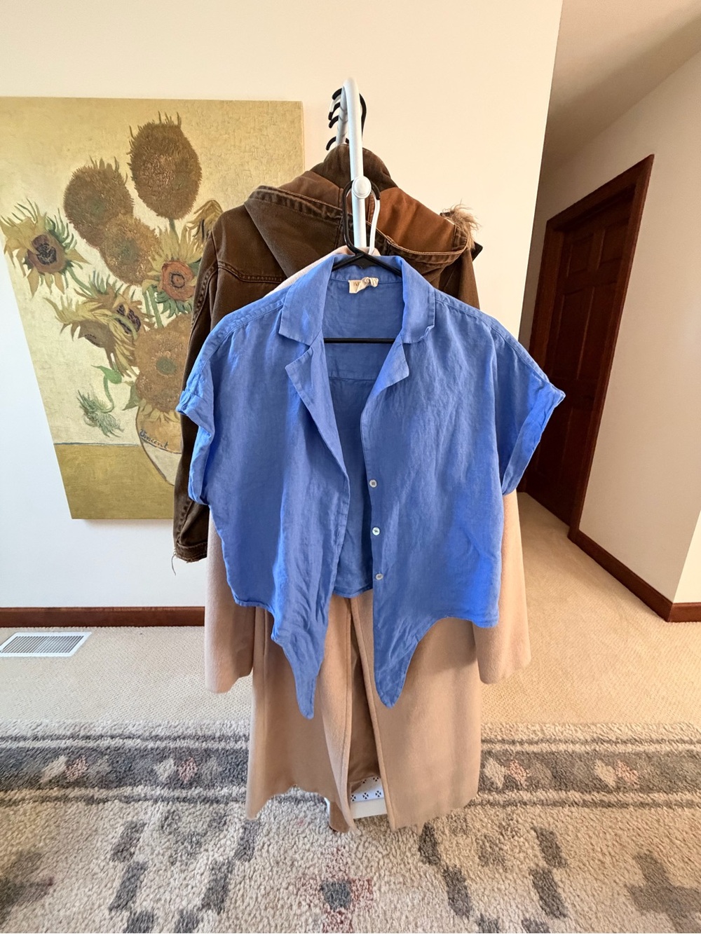Nation LTD Short-Sleeve Button-Down Shirt in Blue